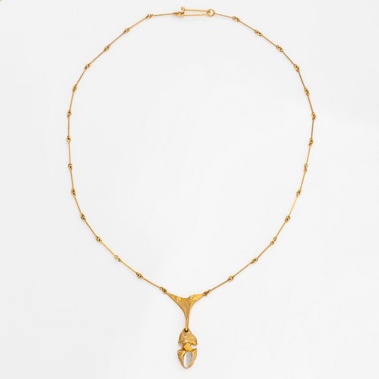 Björn Weckström, a 14K gold and platinum necklace 'Kaira', Lapponia 1978.