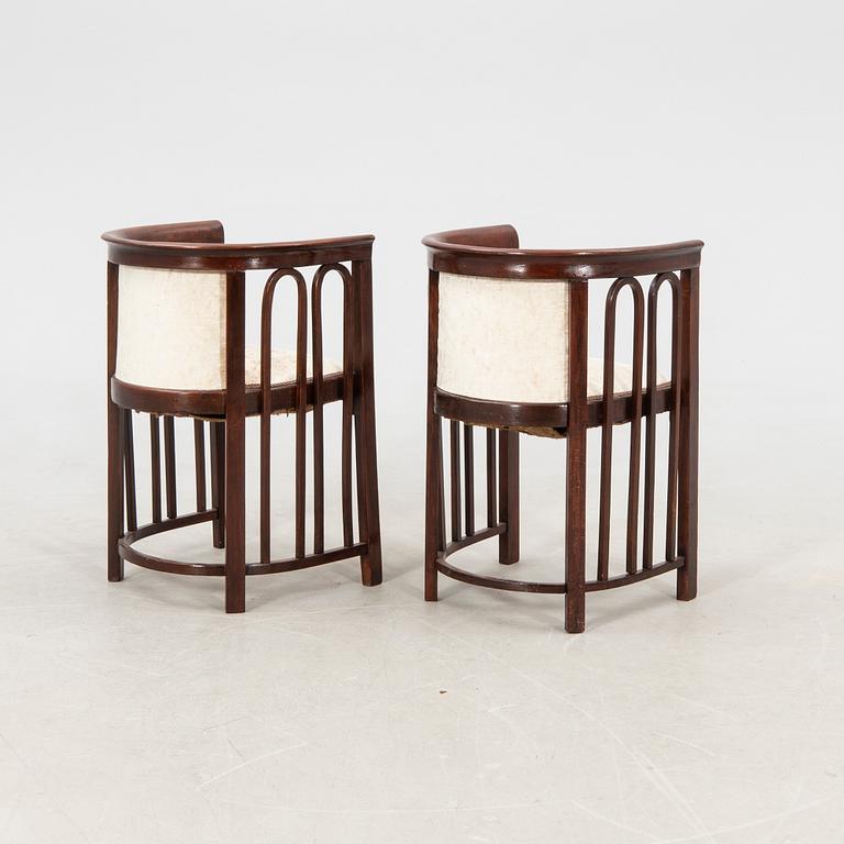 Armchairs attributed to Josef Hoffmann, a pair from the first half of the 20th century.