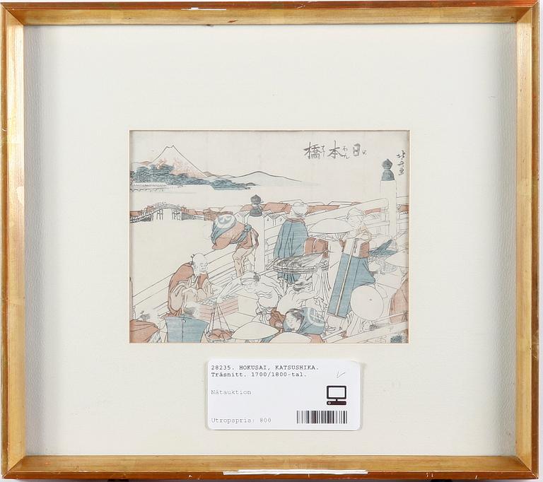 HOKUSAI, KATSUSHIKA. Träsnitt. 1700/1800-tal.