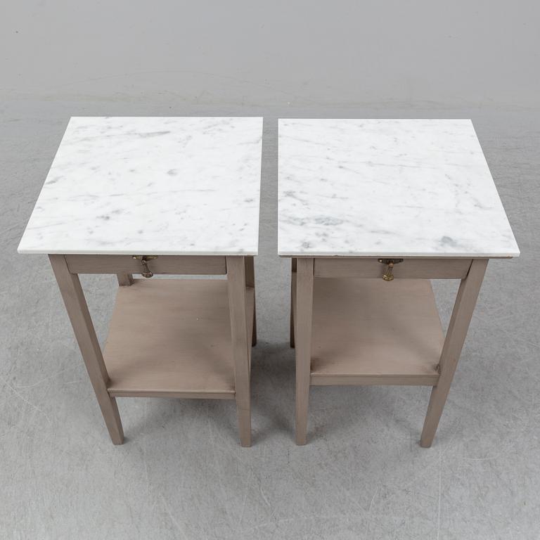 A pair of bedside tables, mid 20th century.