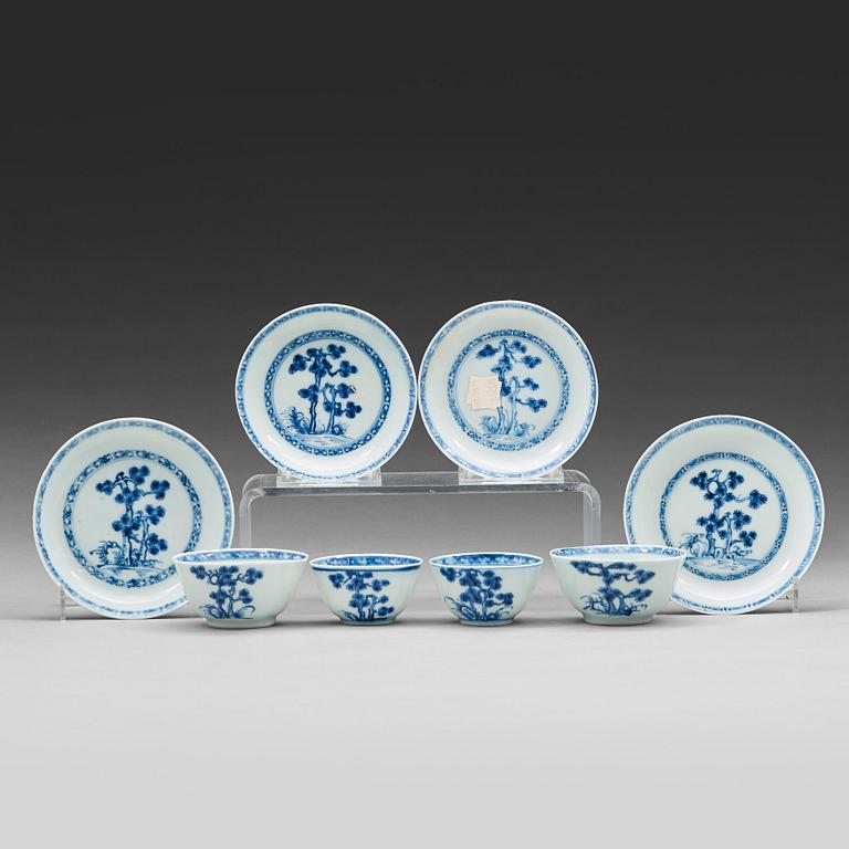 A set of four cups with stands, Qing dynasty, Qianlong (1736-95).