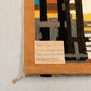 Heiko Becker-Sassenhof, wall textile, "In Port", flat weave, Gammelstads Handväveri.