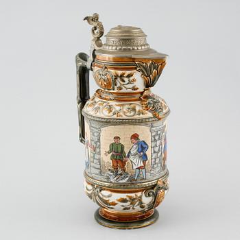 A majolica tankard from Rörstrand, made around year 1900.