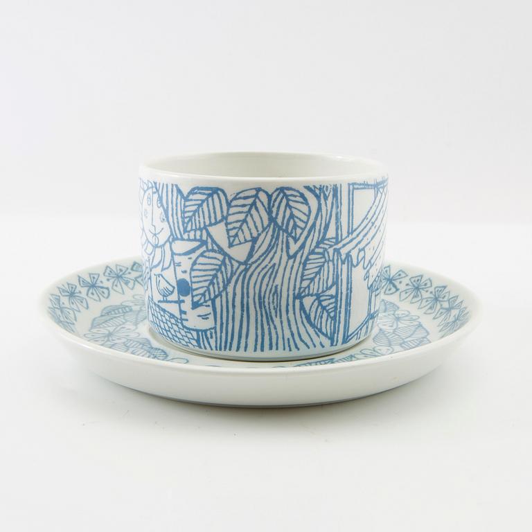 Stig Lindberg, tea cups 8 pcs "Boro" Gustavsberg stoneware 1960s.