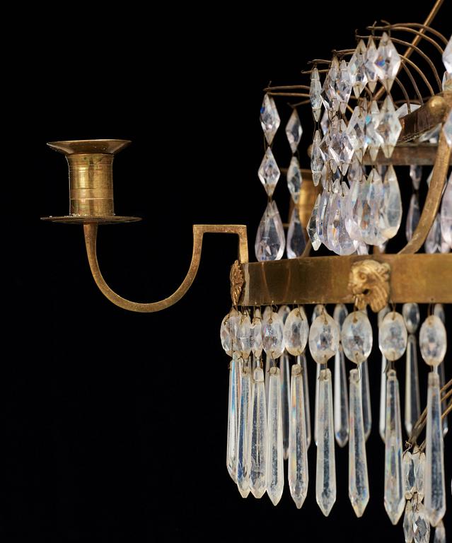A late Gustavian circa 1800 seven-light chandelier.