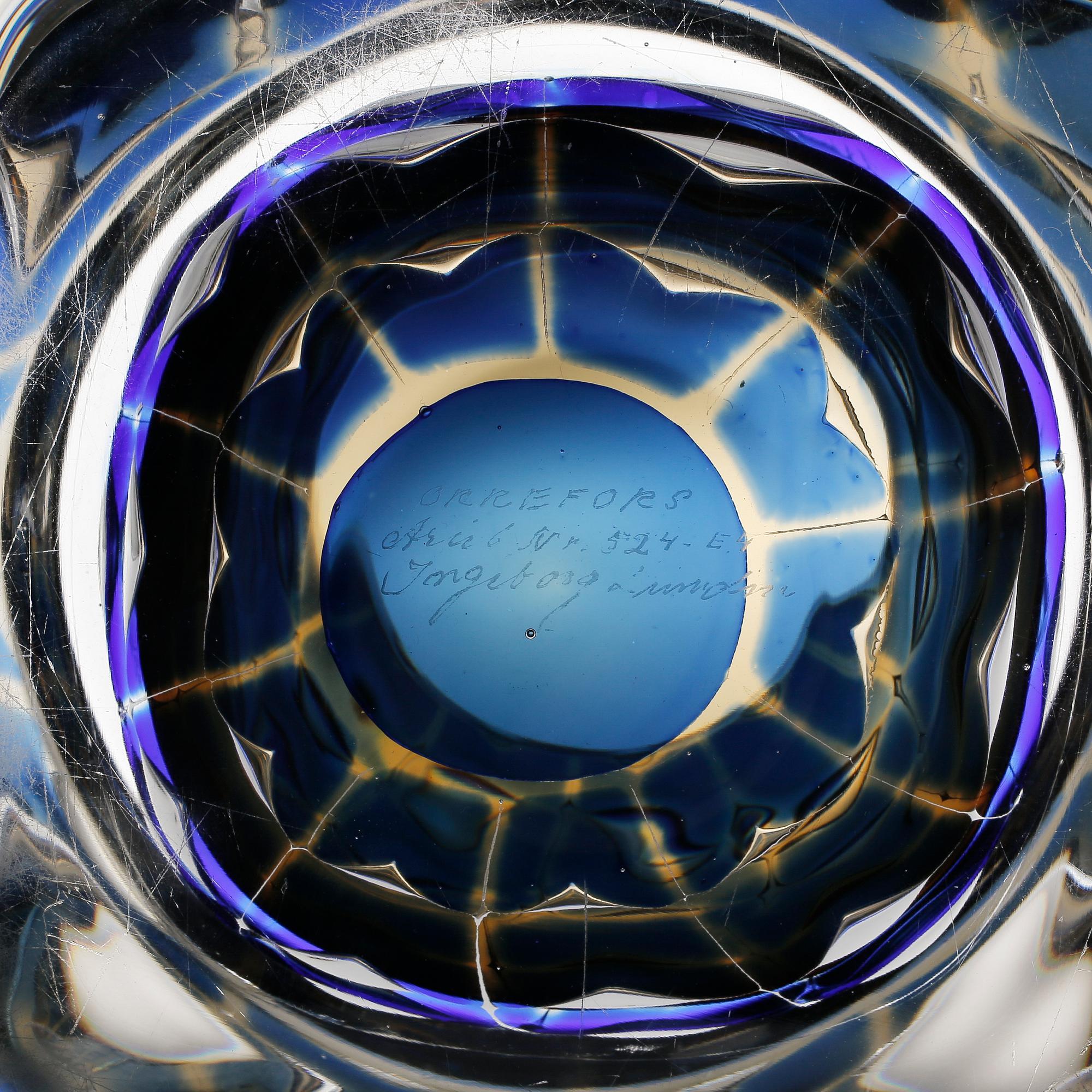 SKÅL, glas, ariel, Ingeborg Lundin, Orrefors.