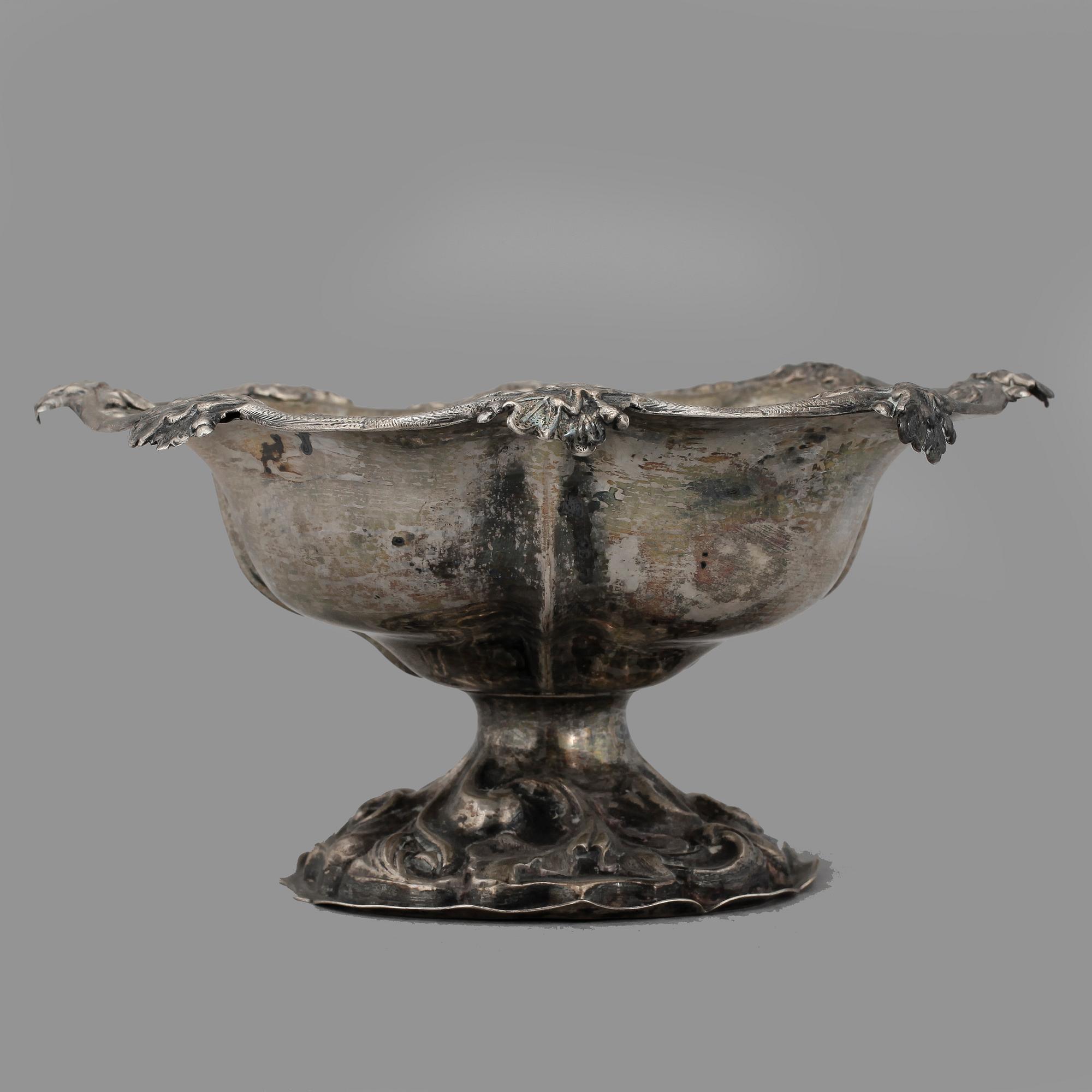 SKÅL På FOT, silver, nyrokoko, Anders Gustaf Carlberg, Eksjö, 1859. Tot vikt ca 190g.