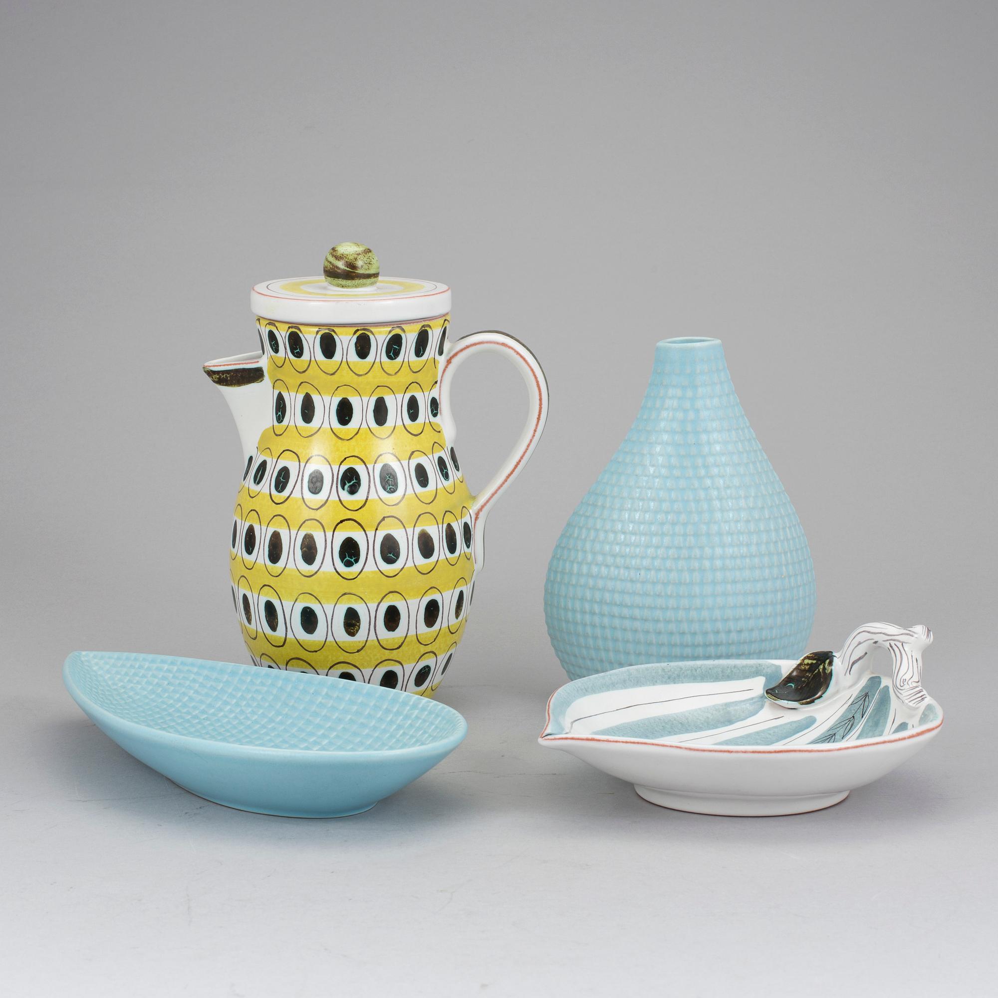 STIG LINDBERG, keramik, 4 delar, Gustavsberg.