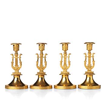 Four Russian Empire candlesticks, beginning of the 19th century.