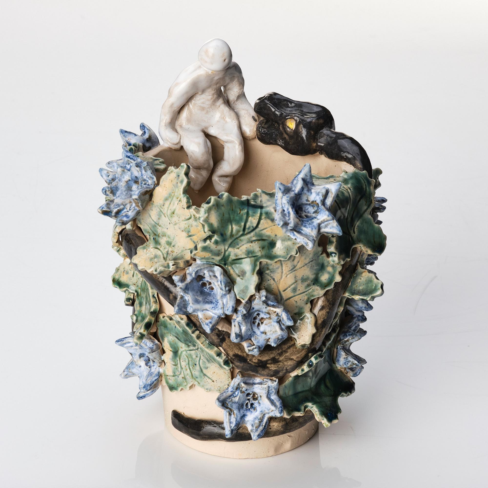 Dan Henriksson, ”Safety not guarenteed 1”, a unique sculpture, his own studio Hammarö Keramik, Sweden 2015.