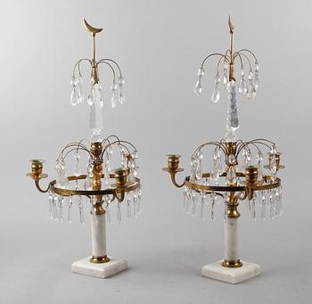 BORDSLYSTRAR, ett par, gustaviansk stil. 1900-tal.