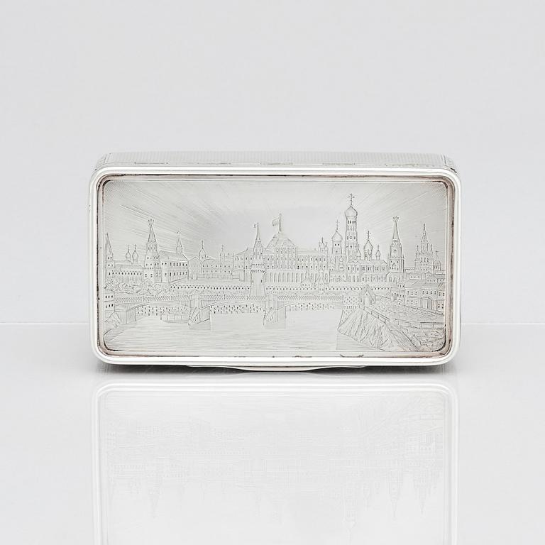 A russian silver box, unclear makers mark, assay master Victor Savinkov, Moscow, Russia, 1869.