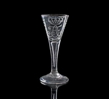 1307. A Swedish engraved goblet, 18th Century.