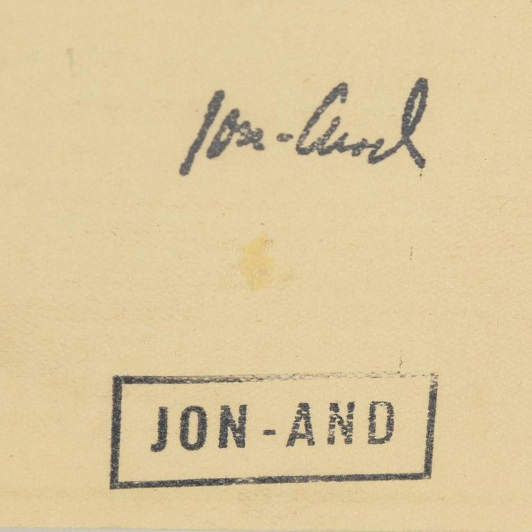 JOHN JON-AND, 2 st blyertsteckningar, signerad resp stämpelsignerad.