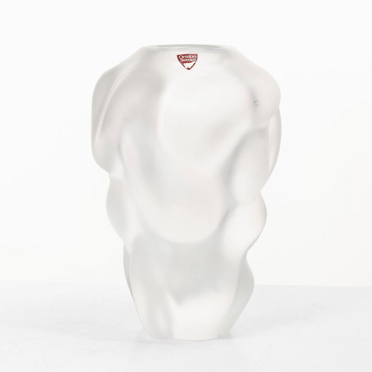Per B. Sundberg, Vase, glass, Orrefors, signed.