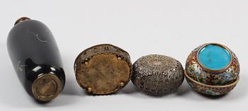 DOSOR SAMT VAS, 4 st, mässing, emalj, Asien, Italien, 1900-tal.