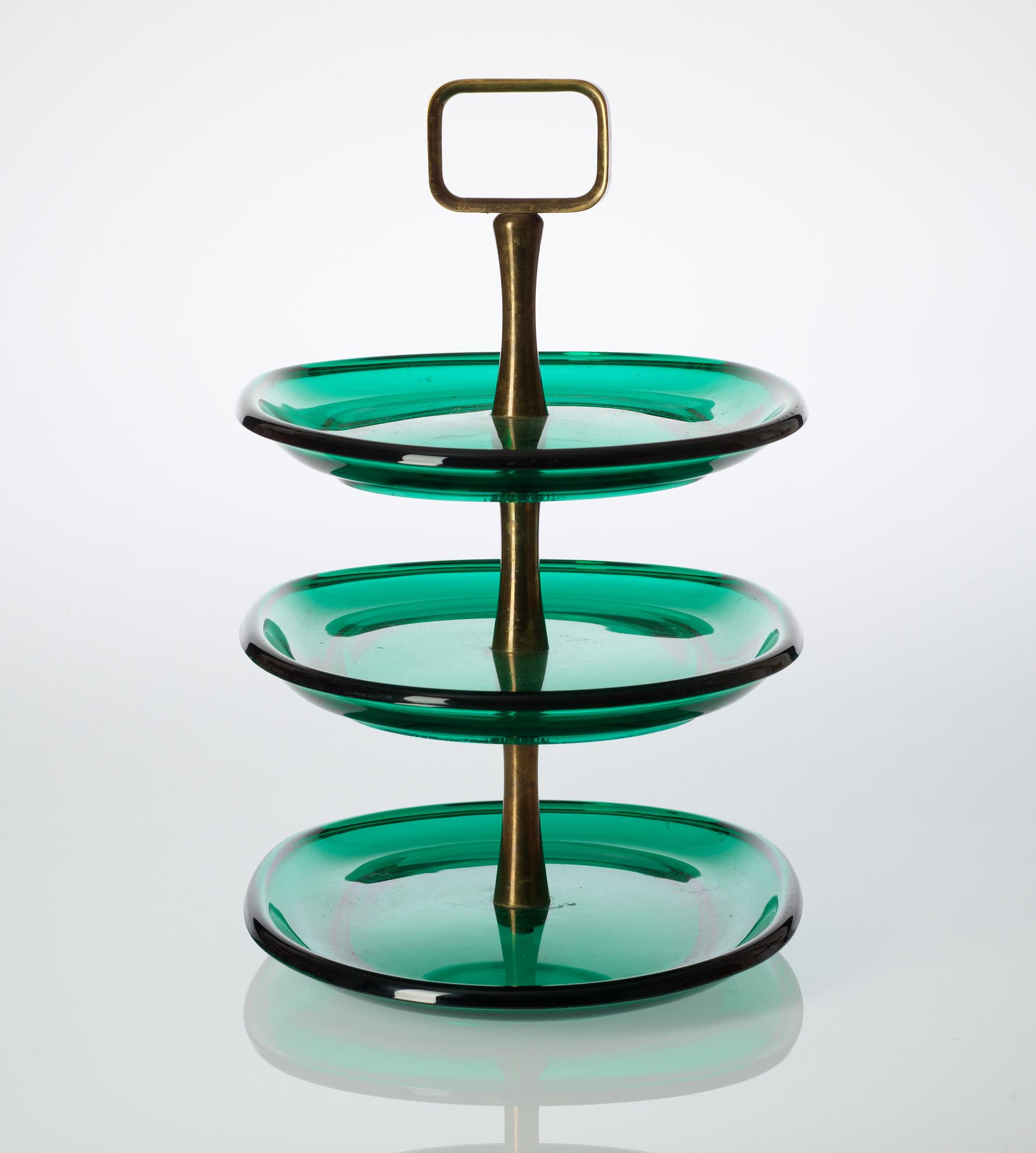 A Josef Frank green glass etagère, Svenskt Tenn.