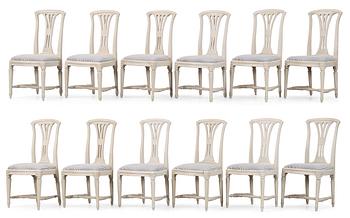 686. Twelve matched Gustavian chairs.