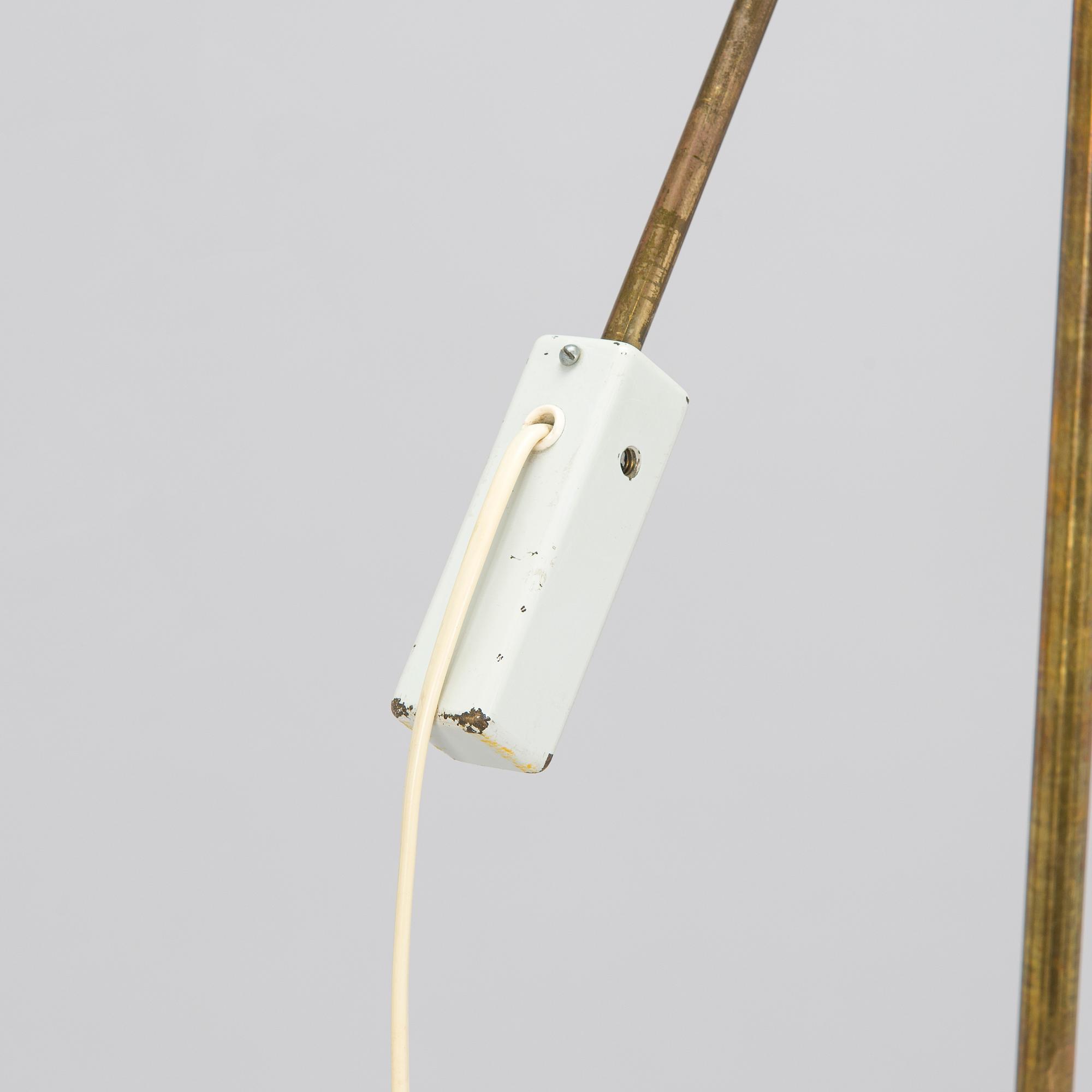 A mid-20th century floor lamp, possibly prototype, Aarne Ervi Architect's office, manufacturer Taito.