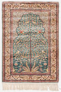 Carpet, silk approximately 125 x 90 cm.