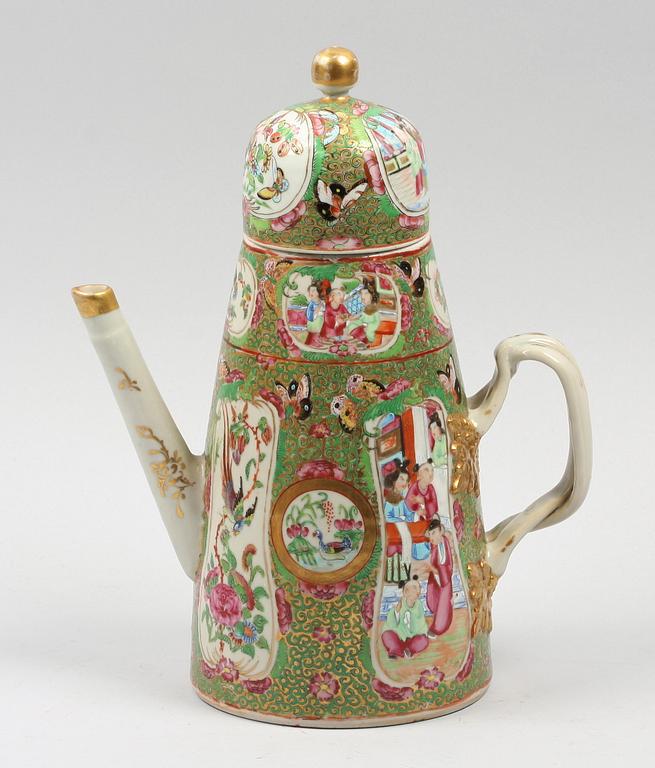 KAFFEKANNA, porslin, Kina 1800-tal.