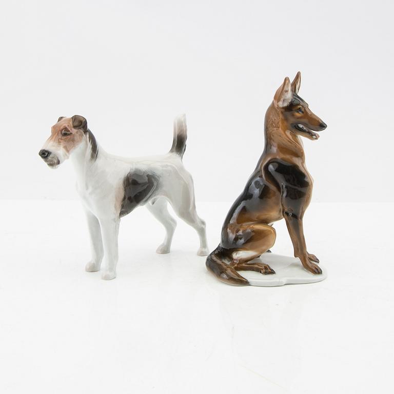 Figurines 5 pcs Rosenthal and Royal Copenhagen mid-20th century porcelain.