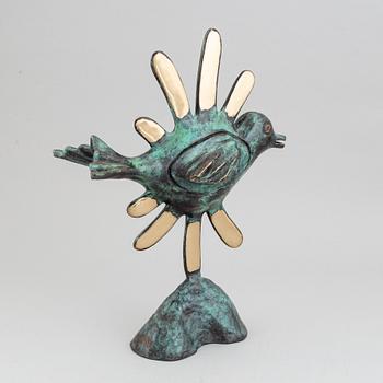 Beverloo Corneille, skulptur, grönpatinerad och blankpolerad brons, signerad och numrerad 66/100, daterad 2005.