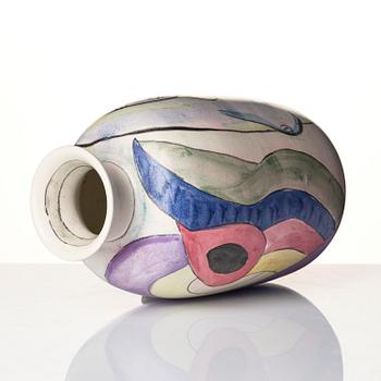 Isaac Grünewald, a painted stoneware vase, Rörstrand, Sweden, 1944.