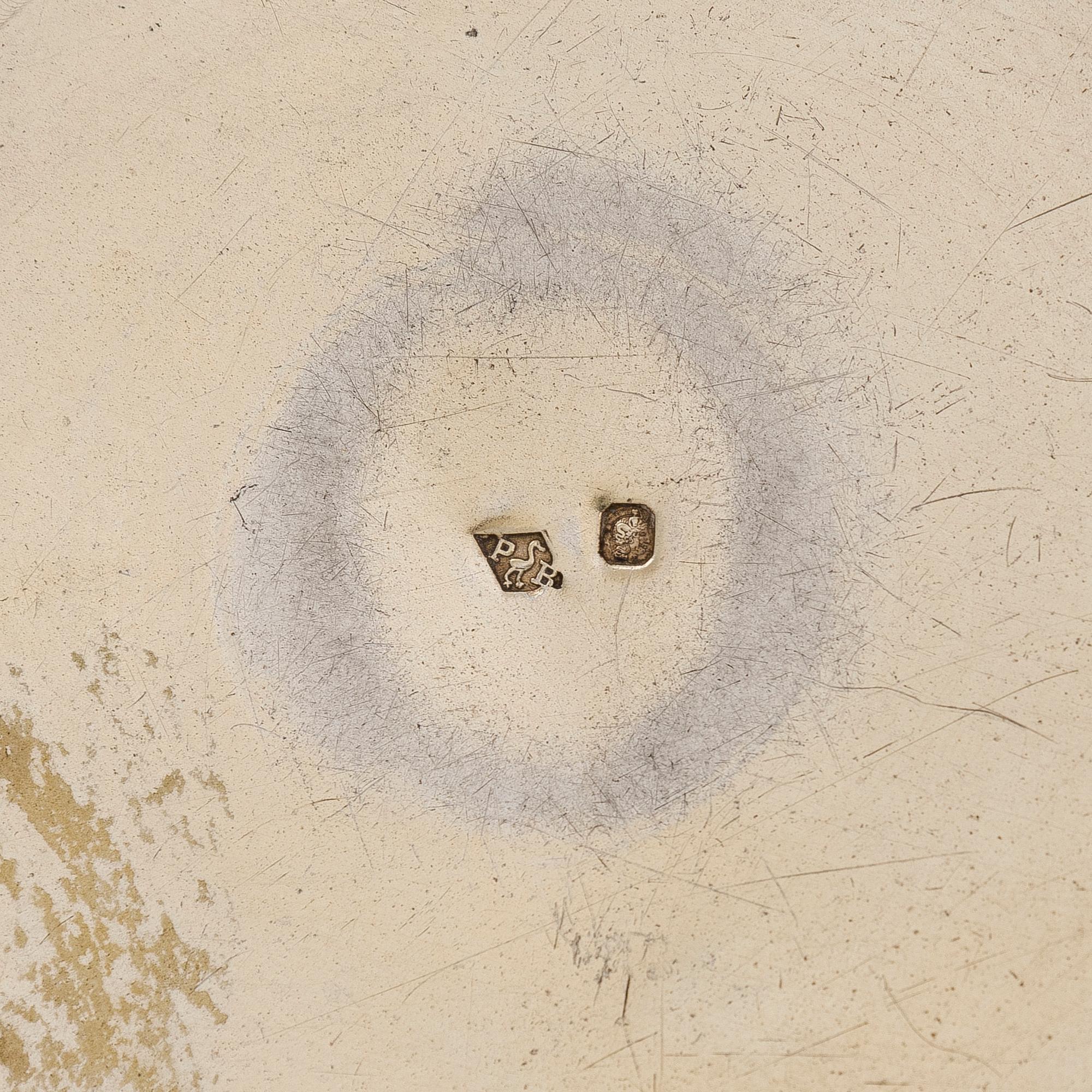 Philippe Berthier, bägare med fat, silver (.950), diamanter, Paris, 1800-talets mitt.