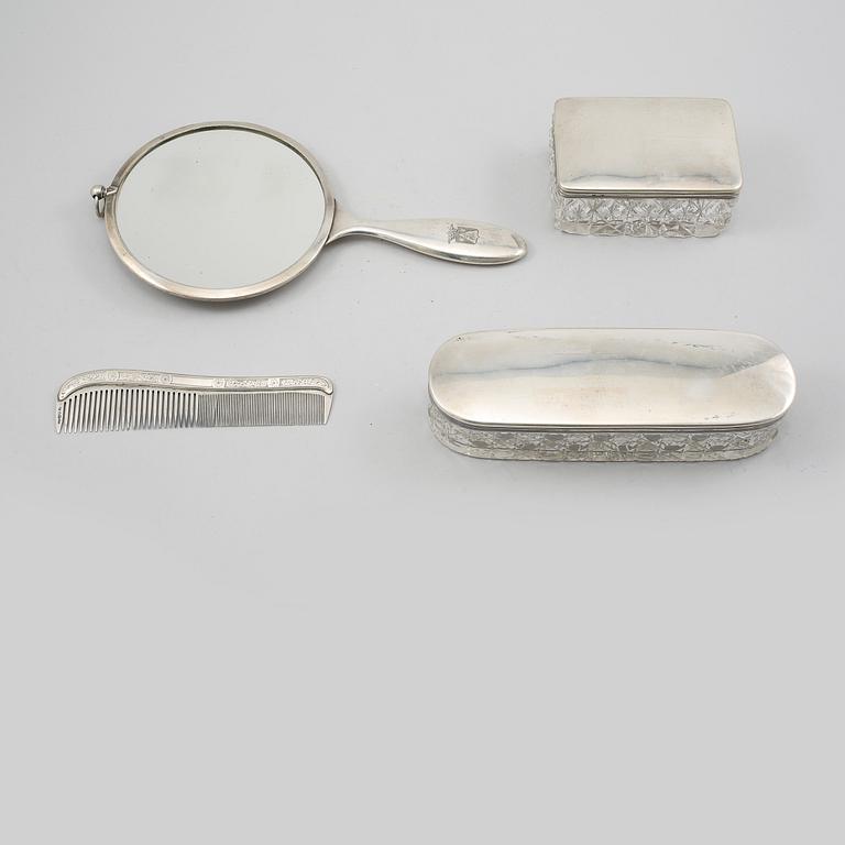 PARTI SILVER, 4 delar, bl a GAB, 1892-1916.