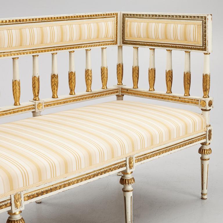 A late Gustavian-style sofa, circa 1900.