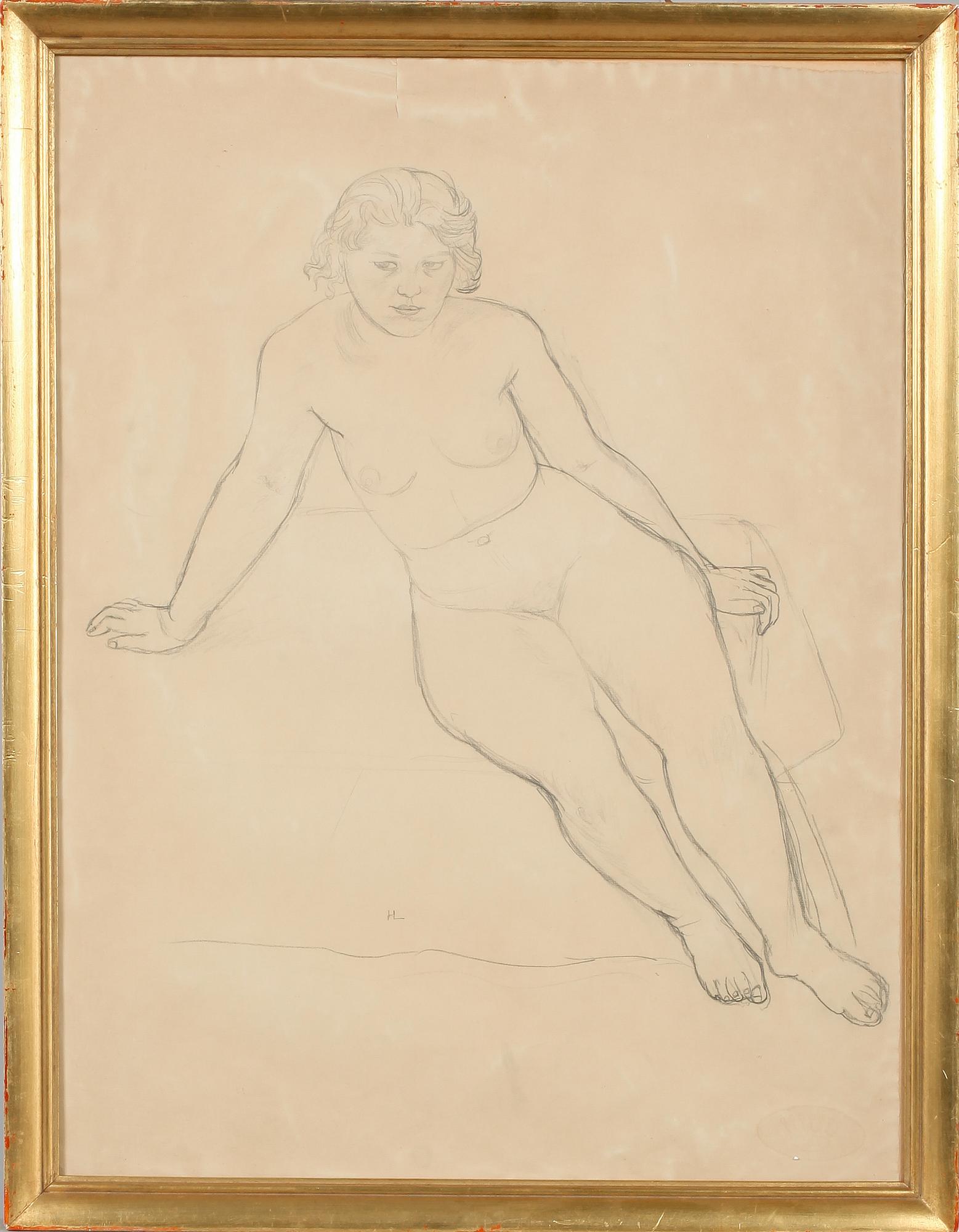 HILDING LINNQVIST, blyerts, signerad.