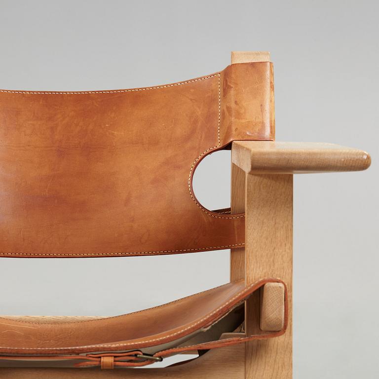 Børge Mogensen, A pair of Børge Mogensen oak and leather 'Spanish chairs', Fredericia Stolefabrik, Denmark.