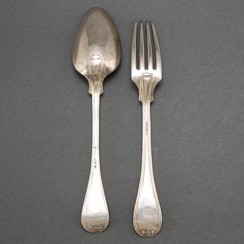 24 pieces silver cutlery, by Carl Peter Hedin, late 19th Century.