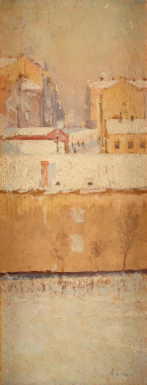 Axel Lindman, "Stockholmsmotiv, Vinter", Tunnelgatan 25, Stockholm.