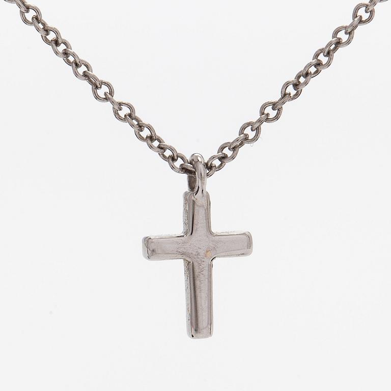 Tiffany & Co, halsband "Metro Cross", 18K vitguld och diamanter.