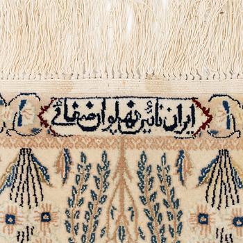Rug, Nain, part silk, approx. 161 x 107 cm.