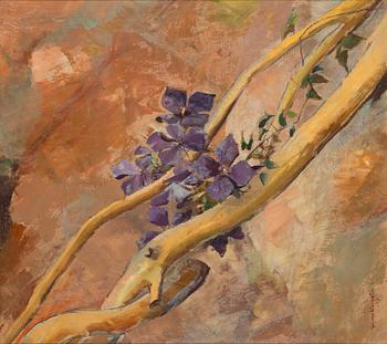 Gunnar Wallentin, Clematis around tree branch.