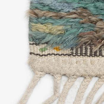Barbro Nilsson, a runner, 'Marina, grön', knotted pile, c. 469 x 158 cm, signed AB MMF BN.