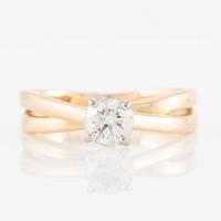 Ring 18K gold set with a round brilliant-cut diamond, by Or Du Monde Paris.
