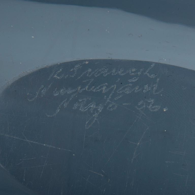 KAJ FRANCK, GLASSKULPTUR. Lansett. Sign. K. Franck, Nuutajärvi Notsjö -56.