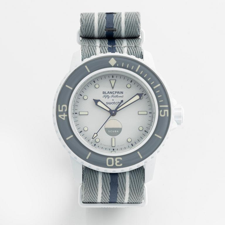 Swatch/Blancpain, Scuba Fifty Fathoms, Antarctic Ocean, wristwatch, 42.3 mm.