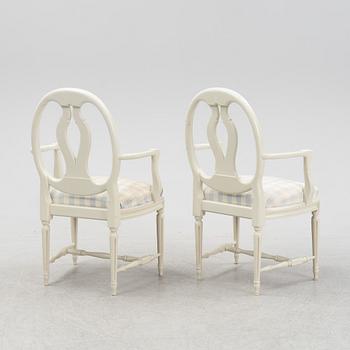 A pair of Gustavian style chairs, second half of the 20th Century.