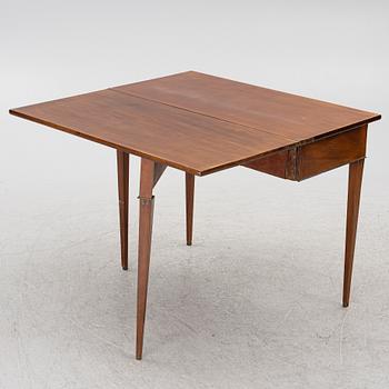 A late Gustavian mahogany cards table, Stockholm, late 18th century.