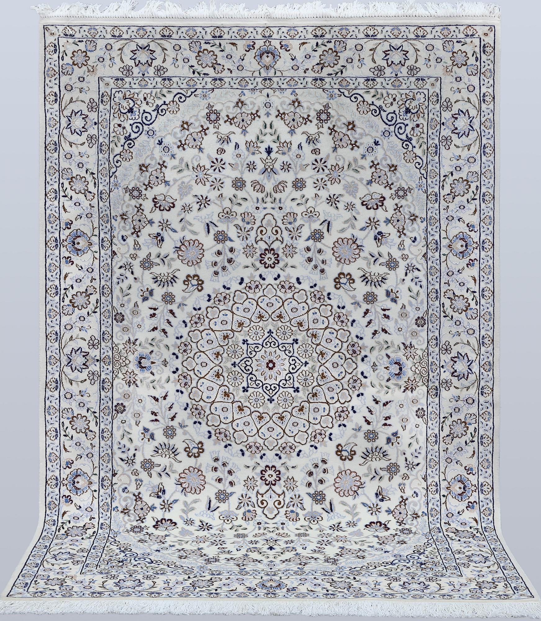 A Nain rug, part silk, so-called 9LAA, approx. 206 x 133 cm.