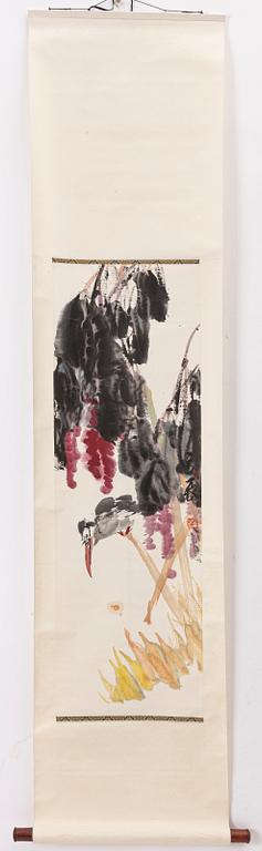 Zhang Lichen, "Kingfisher and wisteria".