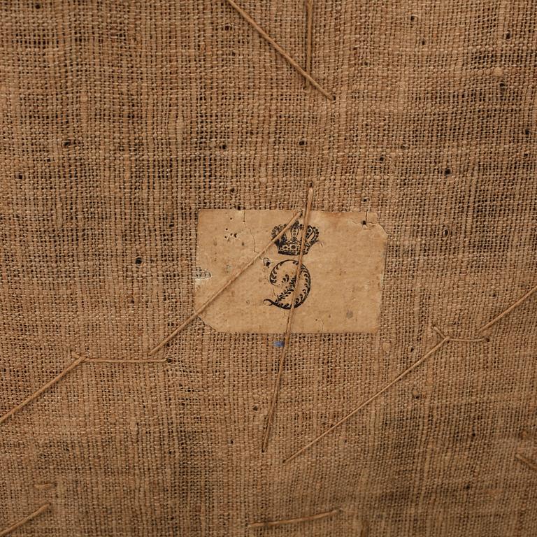FÅTÖLJER, ett par snarlika, sk emmafåtöljer, omkring 1800-talets mitt.