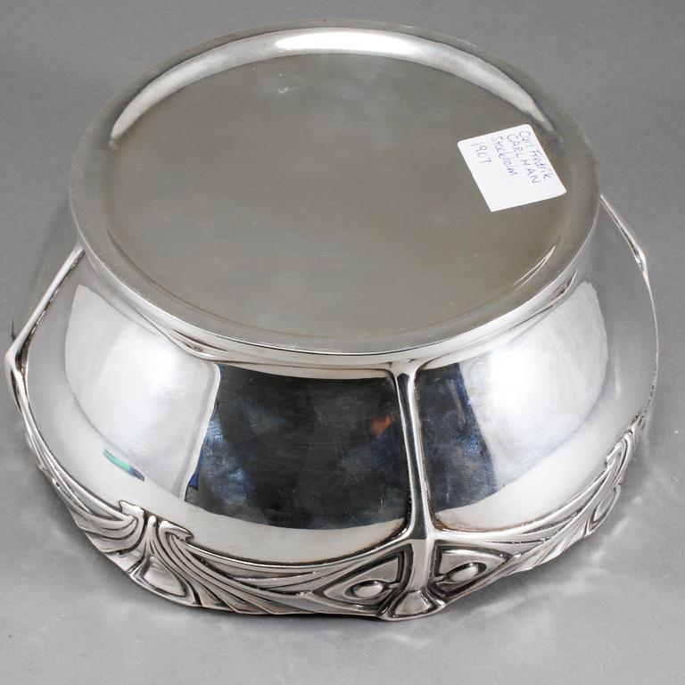SKÅL, silver, Carl Fredrik Carlman, Stockholm, jugend, 1907. Vikt 602 gram.