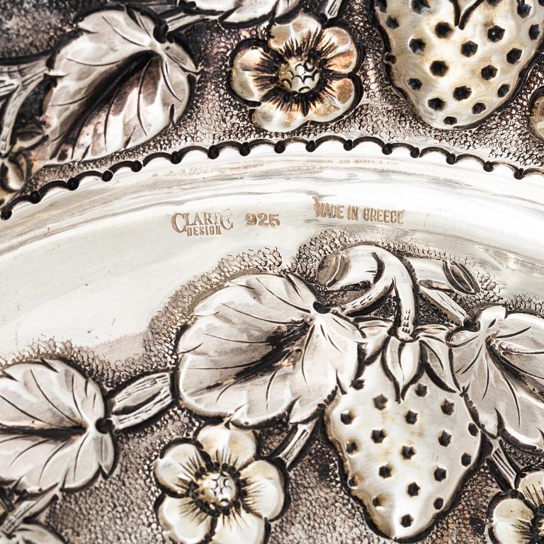 Jardinjär med fat, sterlingsilver, Grekland, 1900-tal.