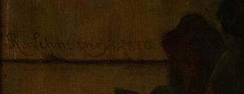 Rudolf Lehmann, oil on canvas, signed and dated 1870.